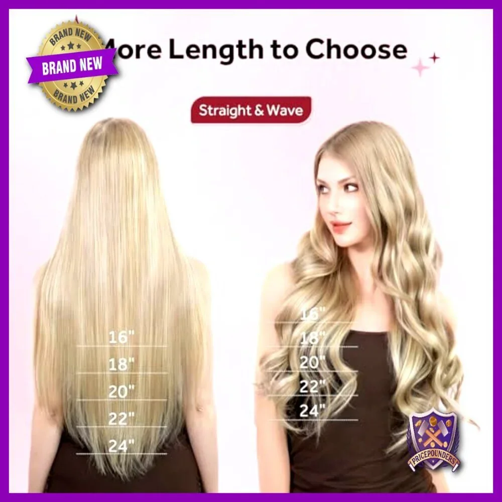 16 Inch Clip In Human Hair Extensions, 120g 7pc Set, Salon Quality Remy Hair